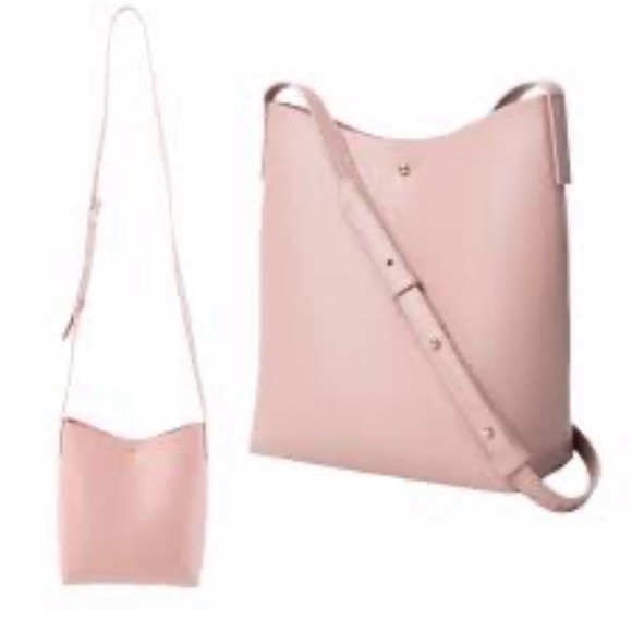 💕NWOT ANTHROPOLOGIE SAMARA BLUSH PINK CROSSBODY BUCKET BAG 💕 - Picture 3 of 5